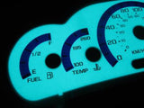 *00-05* Kilometers Per Hour 180kph Chevy Cavalier w/RPM White Face Glow Gauges Kit