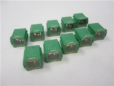 10 Savings Lot of 40 Amp Female Cartridge Green Fuse Littelfuse Low Profile 58V