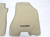 New OEM 2005-2009 Hyundai Tucson Beige Carpet Floor Mats 3 Piece set w/ Logo