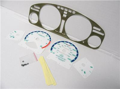 1994-1995 Honda Accord Automatic Kevlar Bezel & Glow Through White Face Gauges