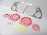 1990-1993 Acura Integra automatic Aluminum Bezel & Glow Through Pink Face Gauges