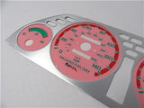 1990-1993 Acura Integra automatic Aluminum Bezel & Glow Through Pink Face Gauges