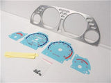 1990-1993 Acura Integra Automatic Aluminum Bezel & Glow Through Blue Face Gauges