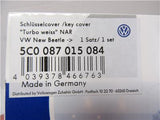 2 OEM 2012-2017 Volkswagen VW Beetle Bug Key Fobs Cover Skin White w/ Black Turbo