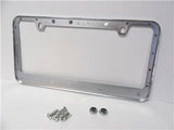 HUMMER H1 H2 H3 CHROMED METAL LICENSE PLATE FRAME WITH HUMMER LOGO CAPS