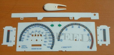 Fits 86-92 Mazda Truck Kilometers Cluster w RPM White Face Glow Gauges 201052BKM