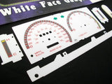Fits 86-92 Mazda Truck Kilometers Cluster w RPM White Face Glow Through Gauges 201052RKM