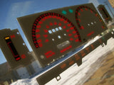 Fits 86-92 Mazda Truck Kilometers Cluster w RPM White Face Glow Through Gauges 201052RKM