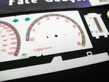 Fits 86-92 Mazda Truck Kilometers Cluster w RPM White Face Glow Through Gauges 201052RKM