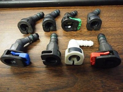 8 New Ford GM fuel gas petrol line hose 110 90 Degrees Nylon Quick Connect Clips