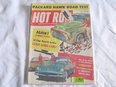 Hot Rod Magazine May 1958 Packard Hawk Road Test Dragster Model T Plymouth FAIR