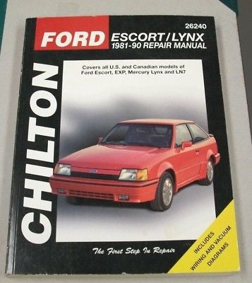 81 90 Ford Escort Mercury Lynx CHILTON Repair Manual