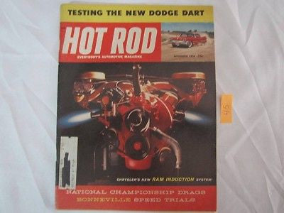 Hot Rod Magazine November 1959 Dodge Dart '60 Chevy Fire Fly 2 '34 Roadster