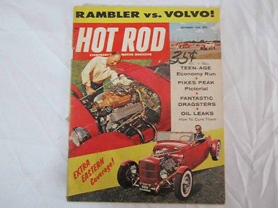 Hot Rod Magazine September 1958 Rambler Vs. Volvo '40 Ford '58 Ford Dragsters