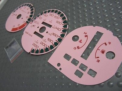 KPH Kilometers 92-95 Honda Civic Auto Pink White Face Glow Through Gauges Gauge