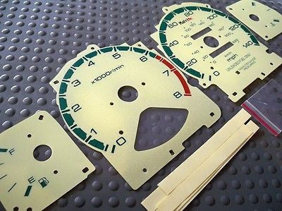 94 95 96 97 Honda MT AT Accord Cluster White Face Glow Through Gauges Yellow