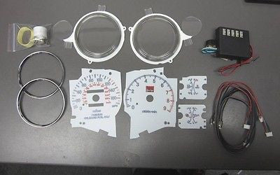 1995-1999 Mitsubishi AT MT Eclipse Turbo 7 Color Dash Cluster Glow Gauges 9K RPM