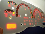 Dodge Dakota Durango White Face Glow Through Gauges Kit Metric KPH In Kilometers