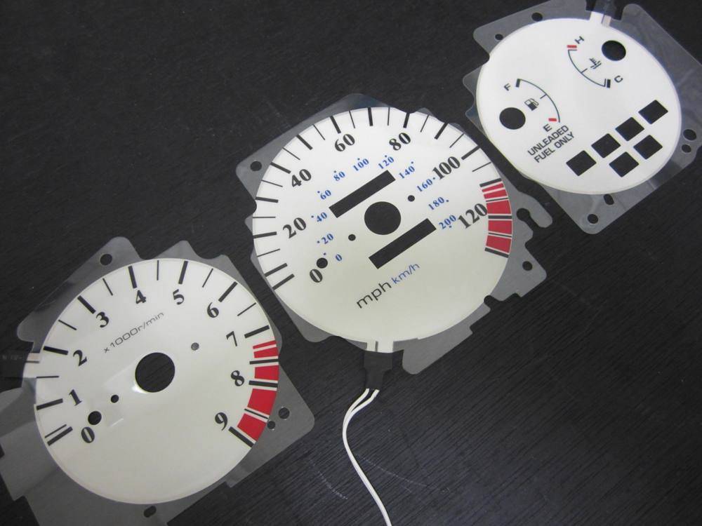 1992-1995 Honda Civic EX LX Si Manual 5 Speed White Face Glow Gauges 9RPM 120MPH